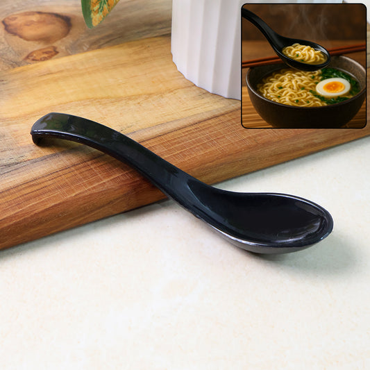 Plastic Soup Spoon Deep Bowl (1 Pc Black)