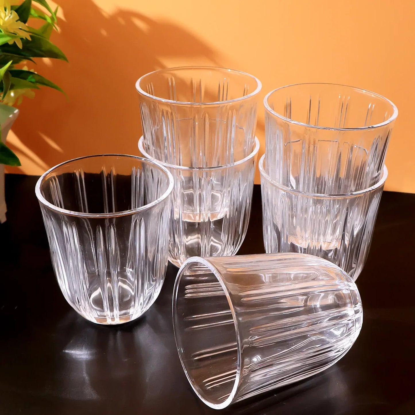 Premium Transparent Glass Tumbler Set (256ml 6 Pc) - Zidbik