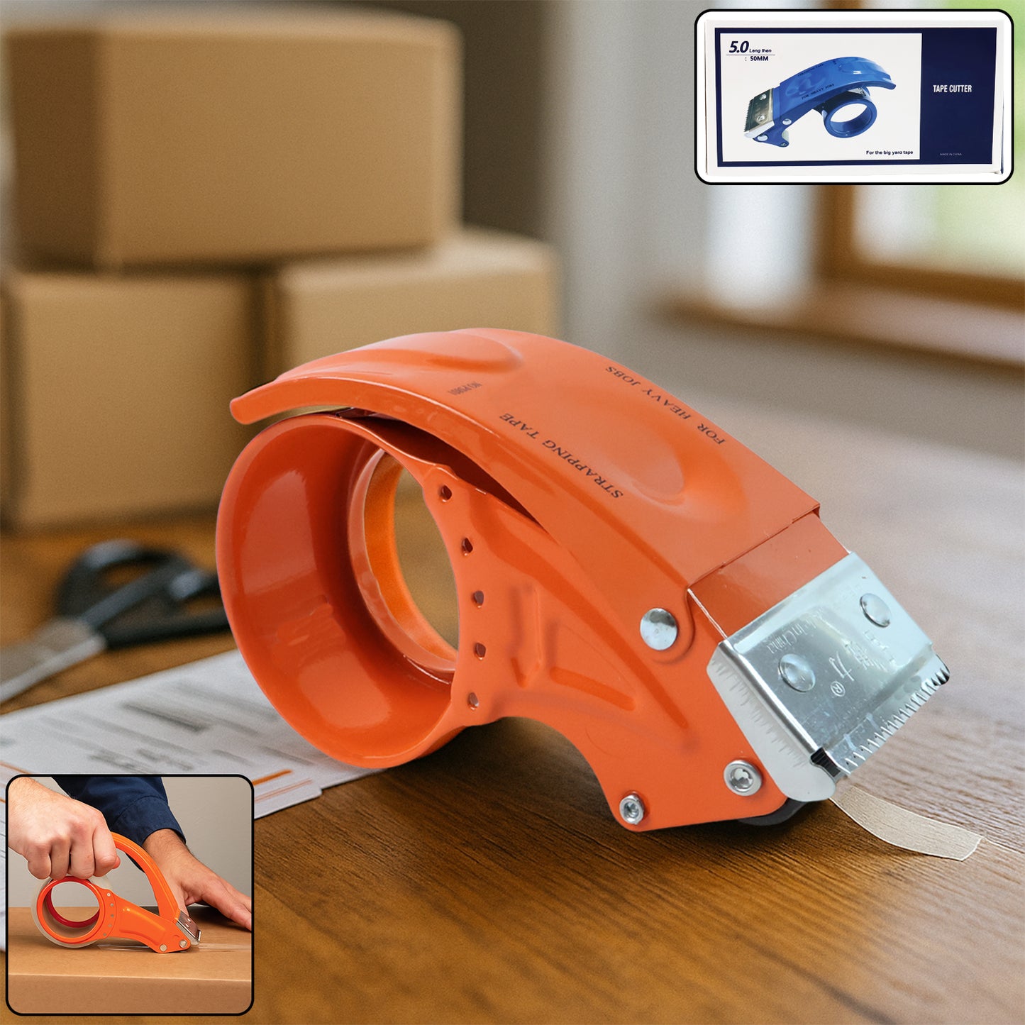 Heavy-duty Packing Tape Dispenser - (50 Mm 1 Pc)