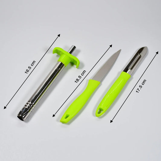 8135 Ganesh 3pc Lighter Cum Knife And Peeler. - Zidbik