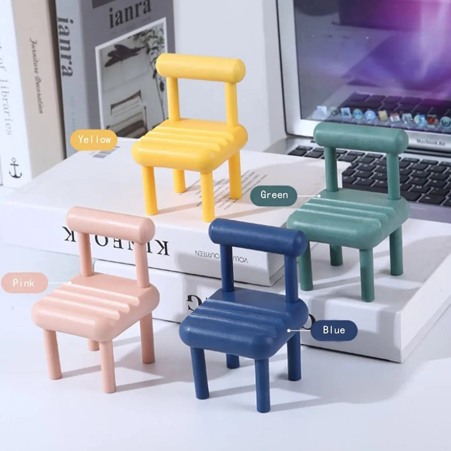 Mobile Phone Holder Mini Chair Cell Phone Stand Portable Smartphone Dock Cellphone Holder For Desktop Design Compatible With All Mobile Phones (1 Pc) - Zidbik