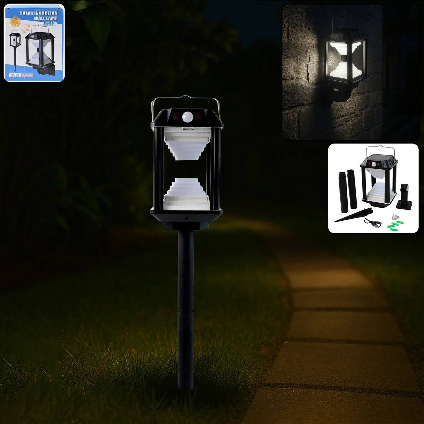 Premium Solar Induction Led Wall Lamp With Motion Sensor (1 Set) - Zidbik