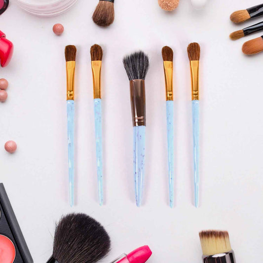 5pc Makeup Brush Set - Colorful 5 Pcs Tools Kit for Flawless Application