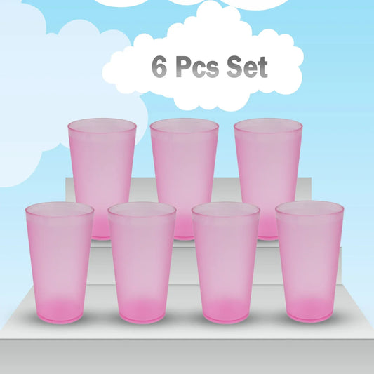 2027a 6 Pcs Large Plastic Glass 300ml Used In All Kinds Of Kitchen And Official Purposes For Drinking Water And Beverages Etc. - Zidbik