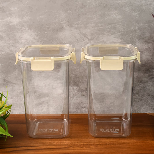 Apex Press N Lock Airtight Kitchen Storage Container Set (2pc1400ml) Approx - Zidbik