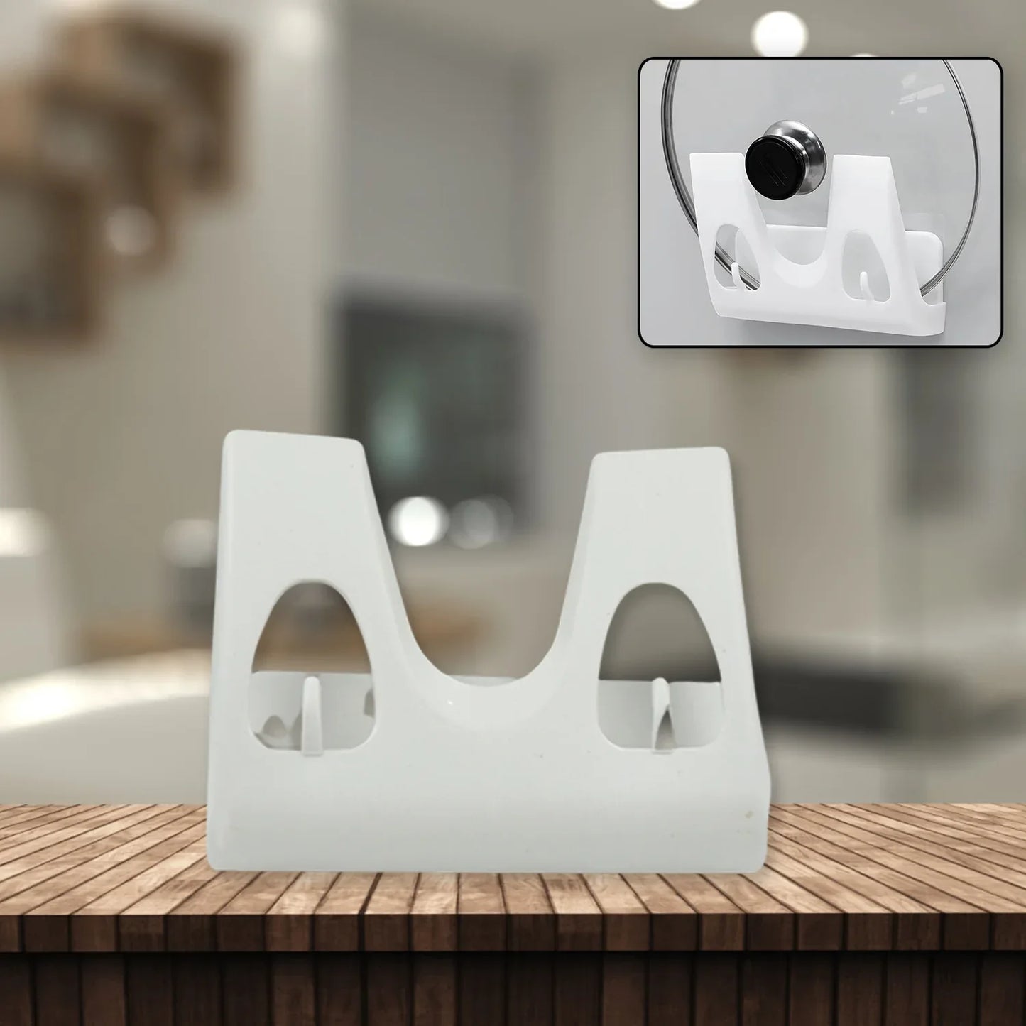 4304 Pot Lid Rack Wall Mounted Kitchen Organizer Multifunction Plate Dish Rack Shelf Pan Cover Stand Holder Punch Free Kitchen Rack Pot Lid Holder (1 Pc) - Zidbik