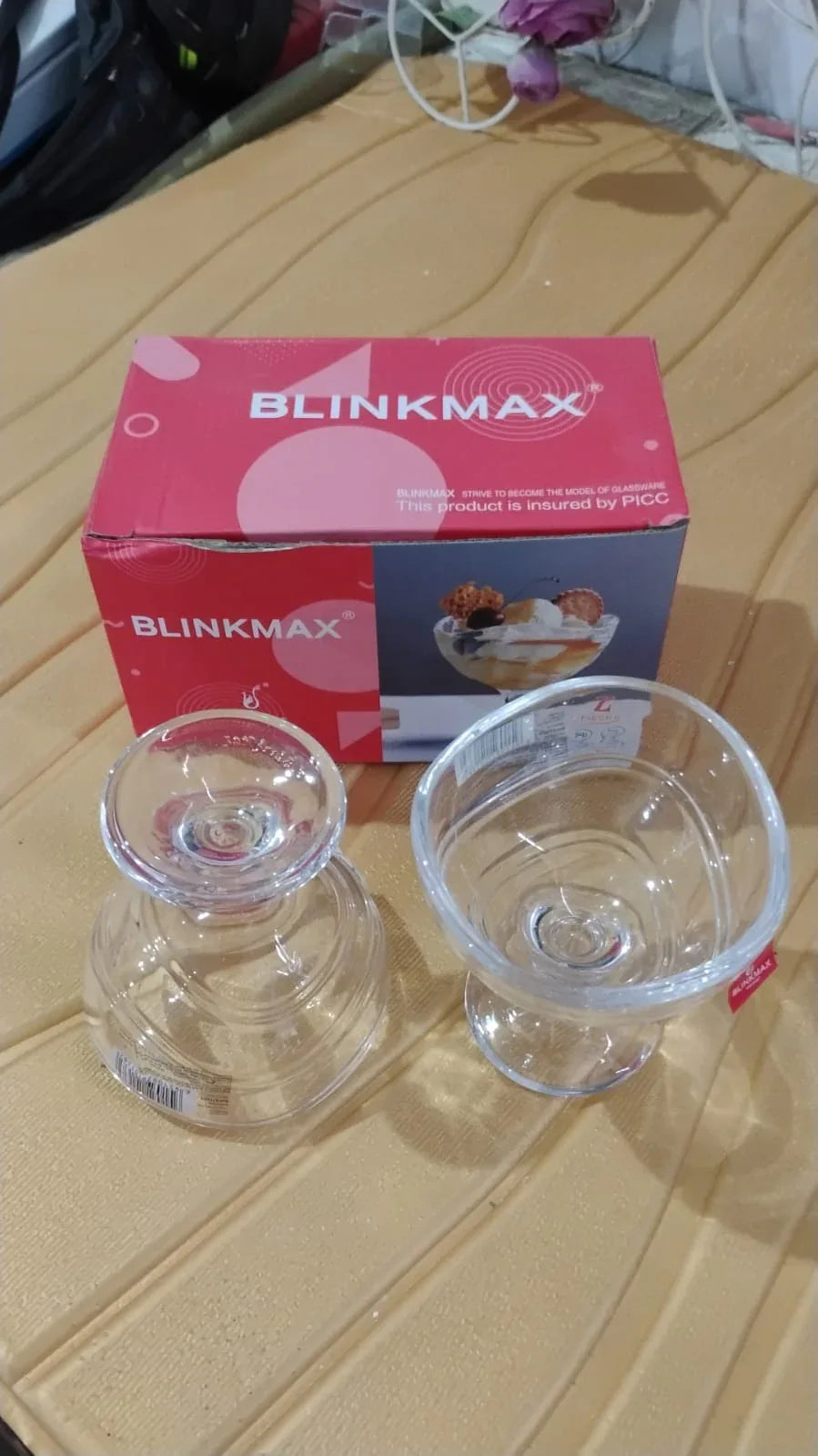 Glass Footed Dessert Bowl Ice Cream Cup (2 Pcs Set) - Zidbik
