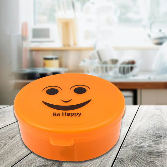 Smily Plastic Lunch Box Small Box With 2in1 Spoon Pack Of 1 - Zidbik