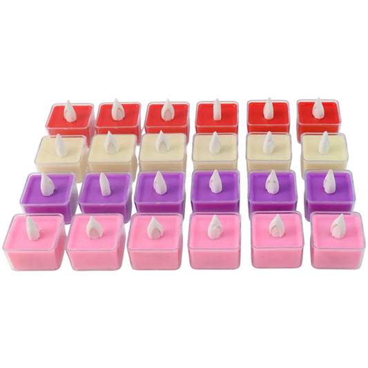 Set Of 24 Multi-color Led Tealight Candles - Zidbik