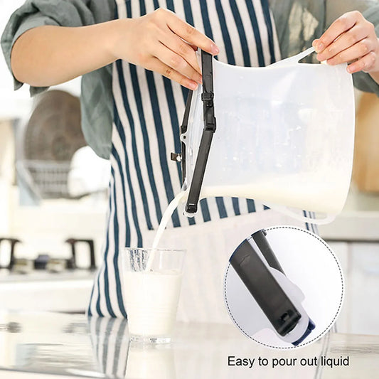 5985 Reusable Silicone Food Storage Bag 3 Bag Set Leakproof Lock Reusable Flat Bottom Freezer Bags Sandwich Bags Silicone Food Grade Kids Snack Bags Bpa Free Microwave Dishwasher Safe - Zidbik
