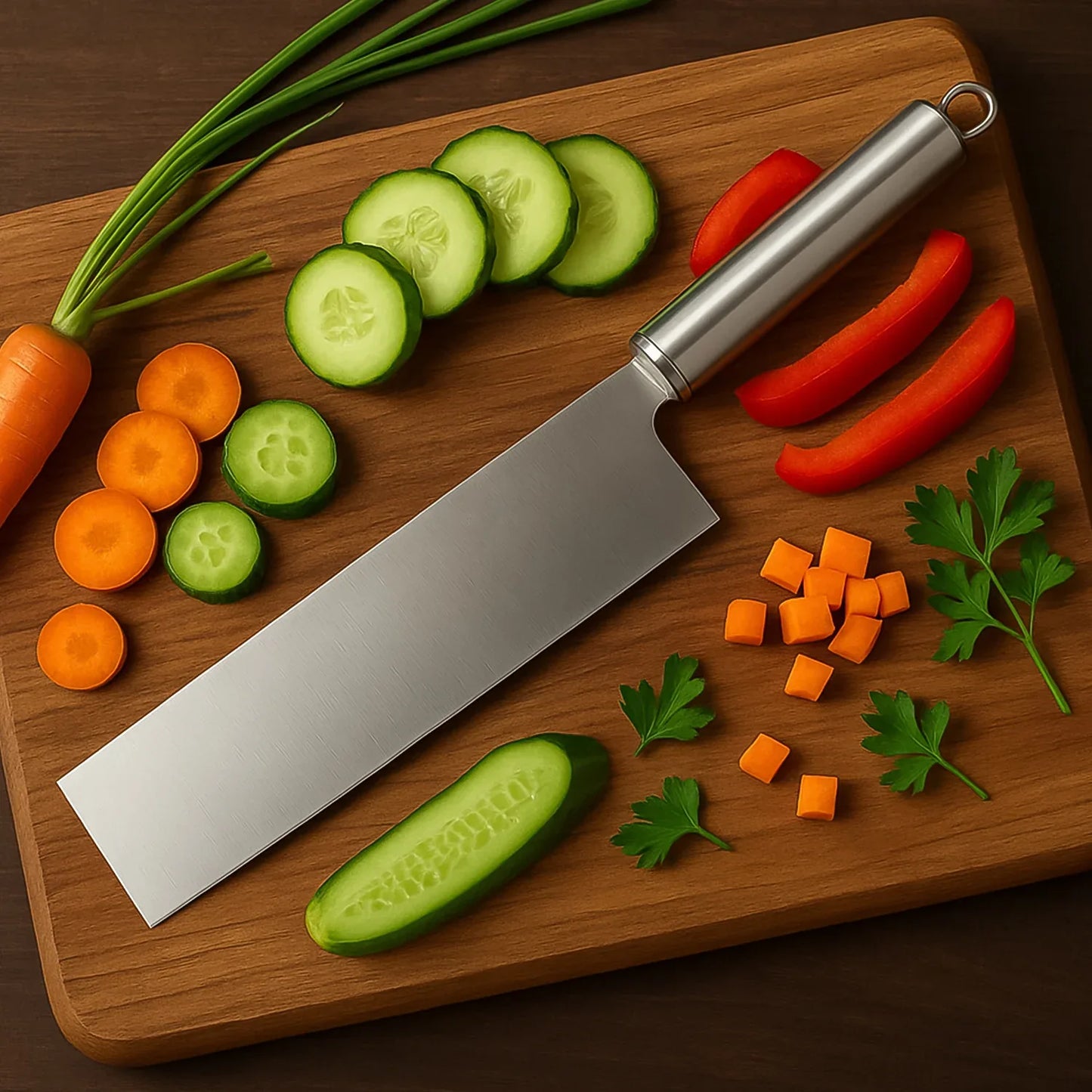 Professional-grade Stainless Steel Vegetable Cleaver Knife 1 Pc - Zidbik