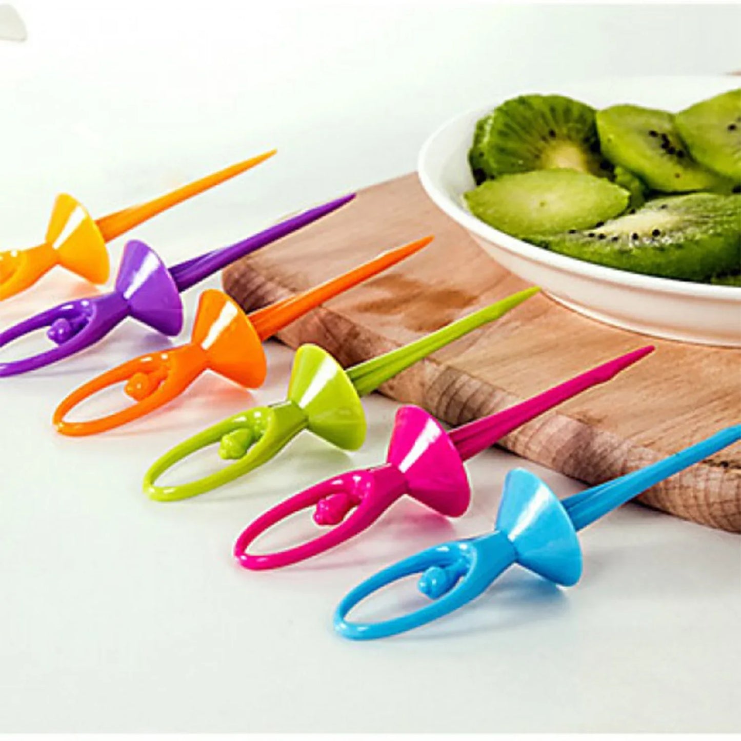 2046 Dancing Doll Fruit Fork Cutlery Set With Stand Set Of 6. - Zidbik