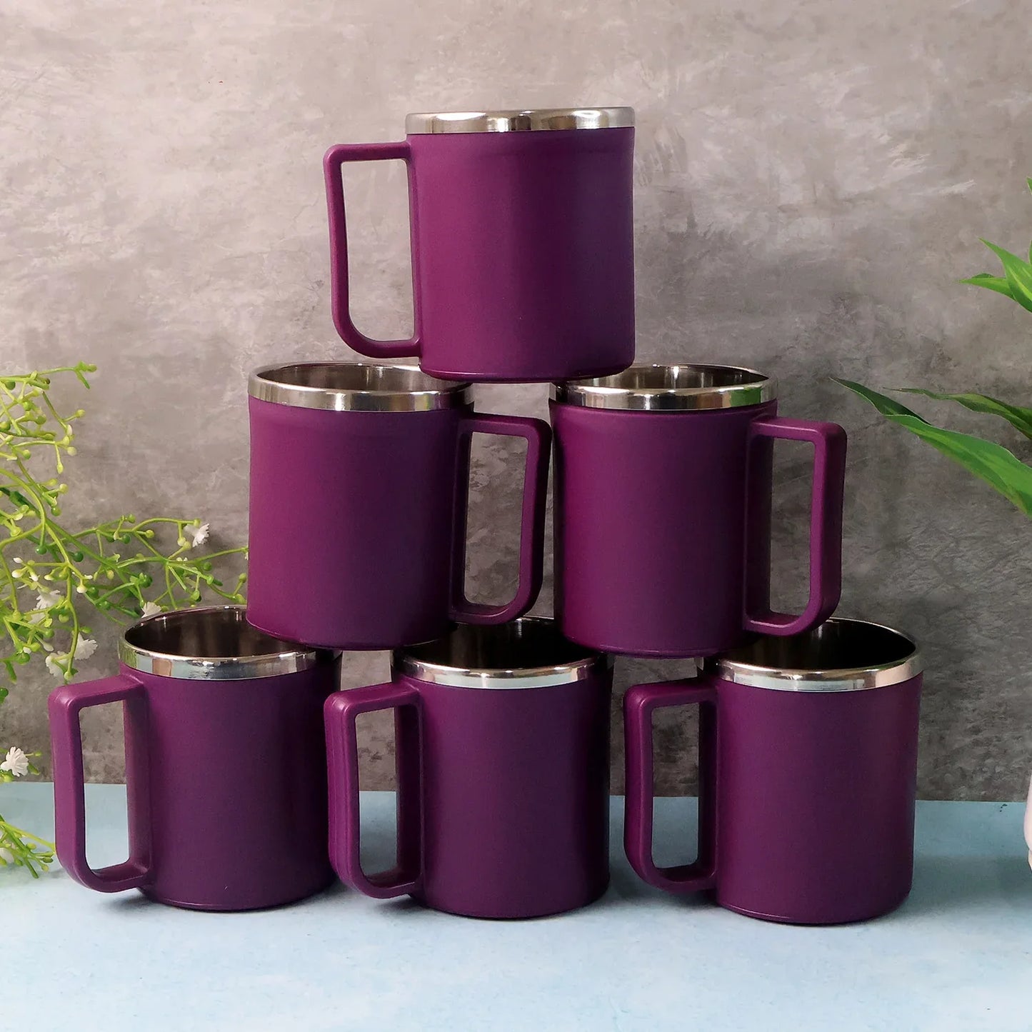 Supermom Stainless Steel Inner Coffee Mug Set (200ml 6 Pc) - Zidbik