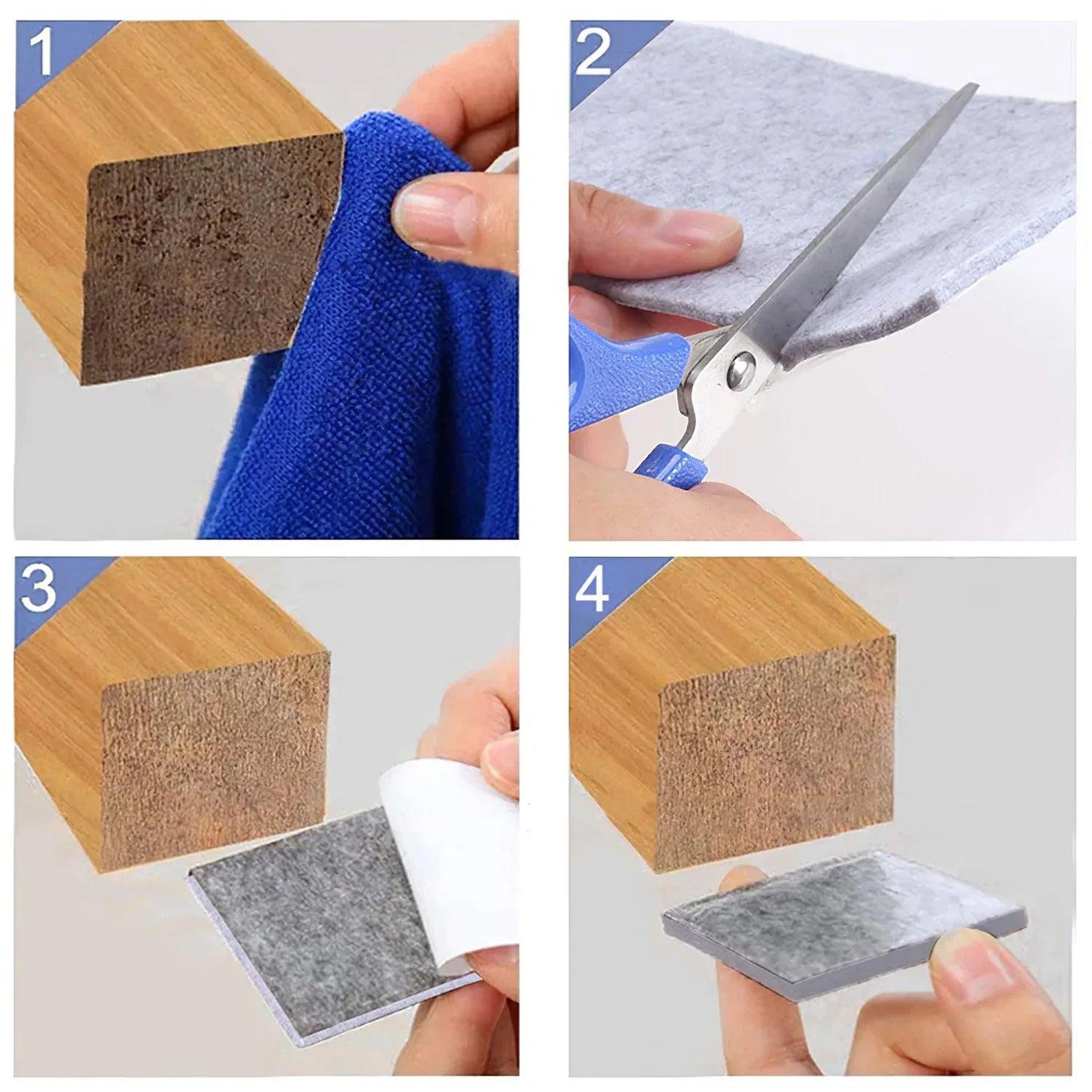 9134 Furniture Pad Square Felt Pads Floor Protector Pad For Home All Furniture Use (Pack Of 4 Pc) - Zidbik