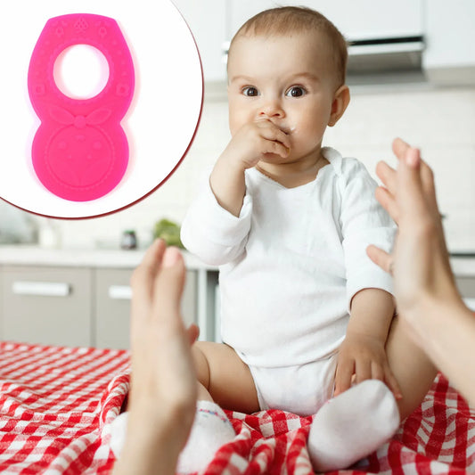 Silicone Baby Teether Pack Of 1 (Mix Design Color) - Zidbik