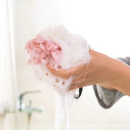 1462b Round Loofah Bath Sponge and Back Scrubber for Men and Women - Zidbik