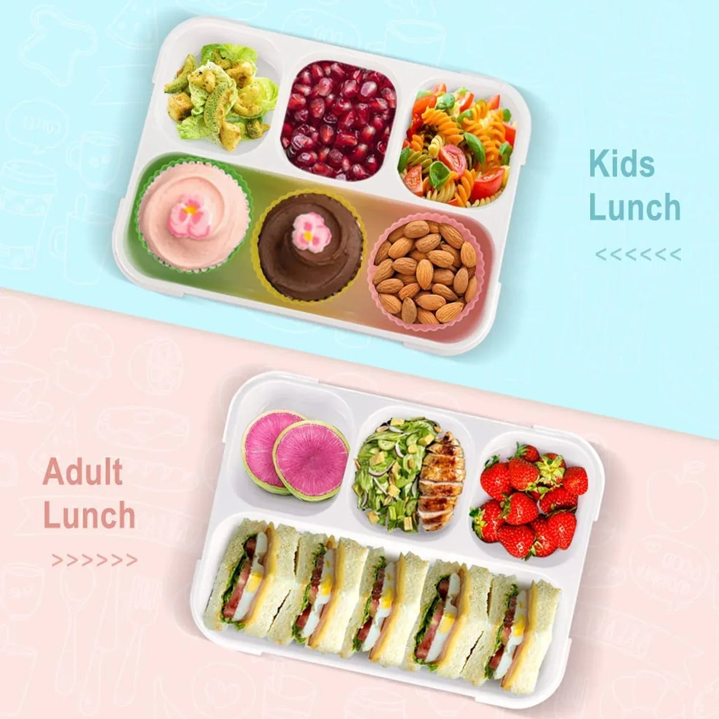 5212 Lunch Box 4 Compartment With Leak Proof Lunch Box For School Office Use - Zidbik