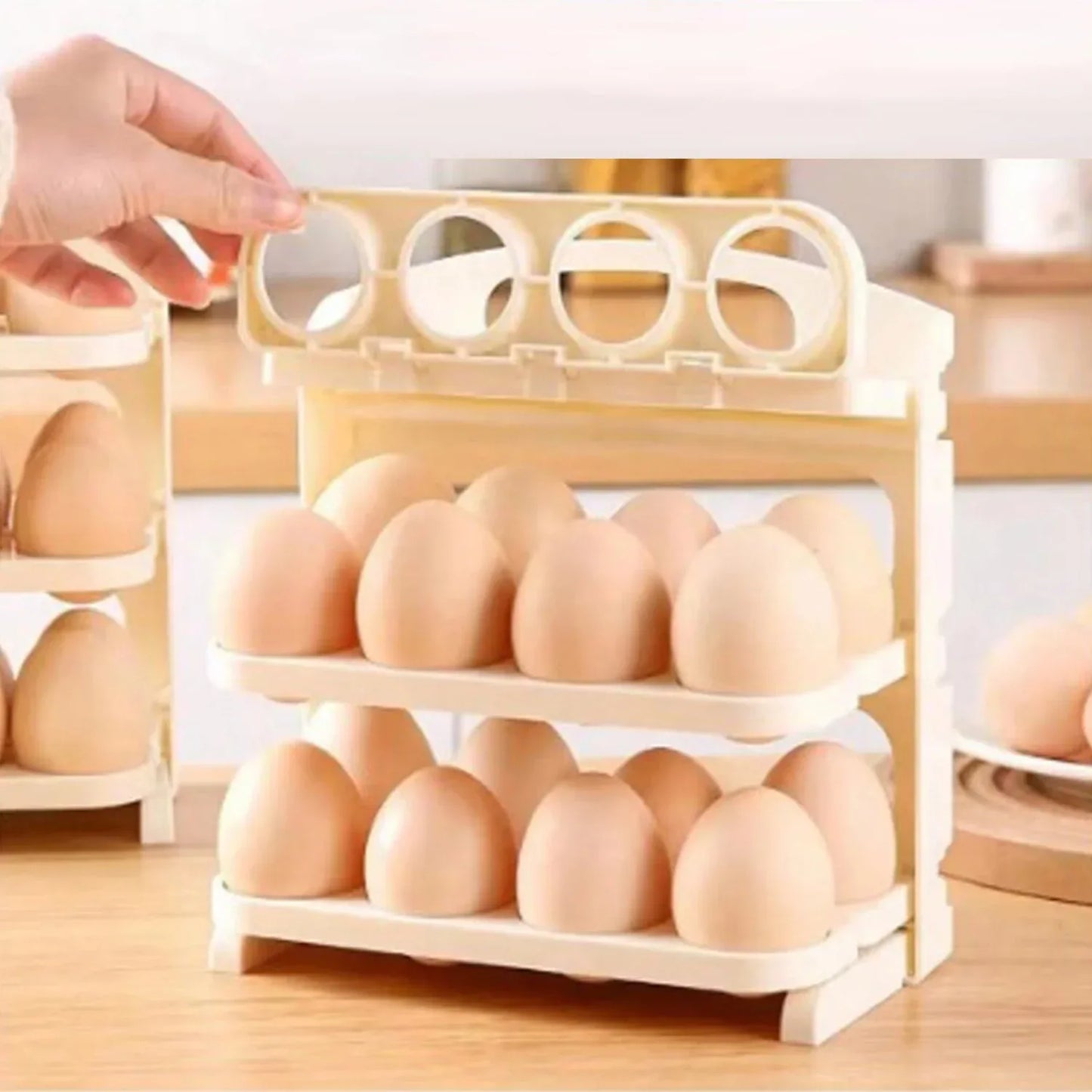 Plastic Foldable Egg Tray 24 Grid Egg Storage Box (1 Pc) - Zidbik