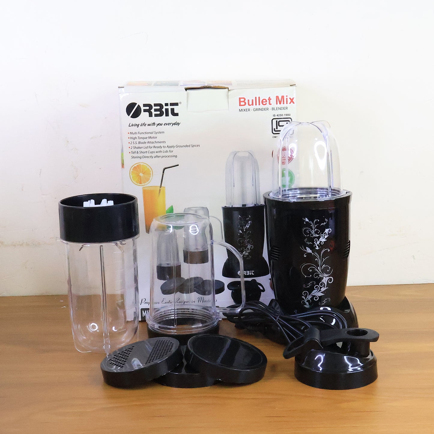 Orbit Bullet Mixer Grinder - 400w With 3 Jars - Zidbik