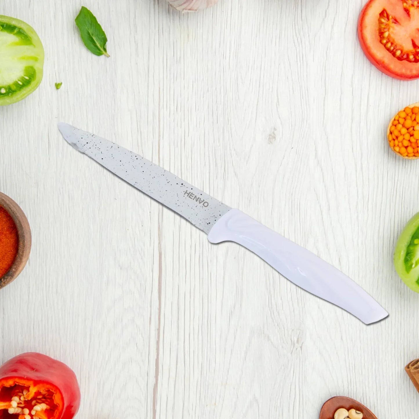 Marble Coated Stainless Steel Kitchen Knife Set (6 Pc) - Zidbik