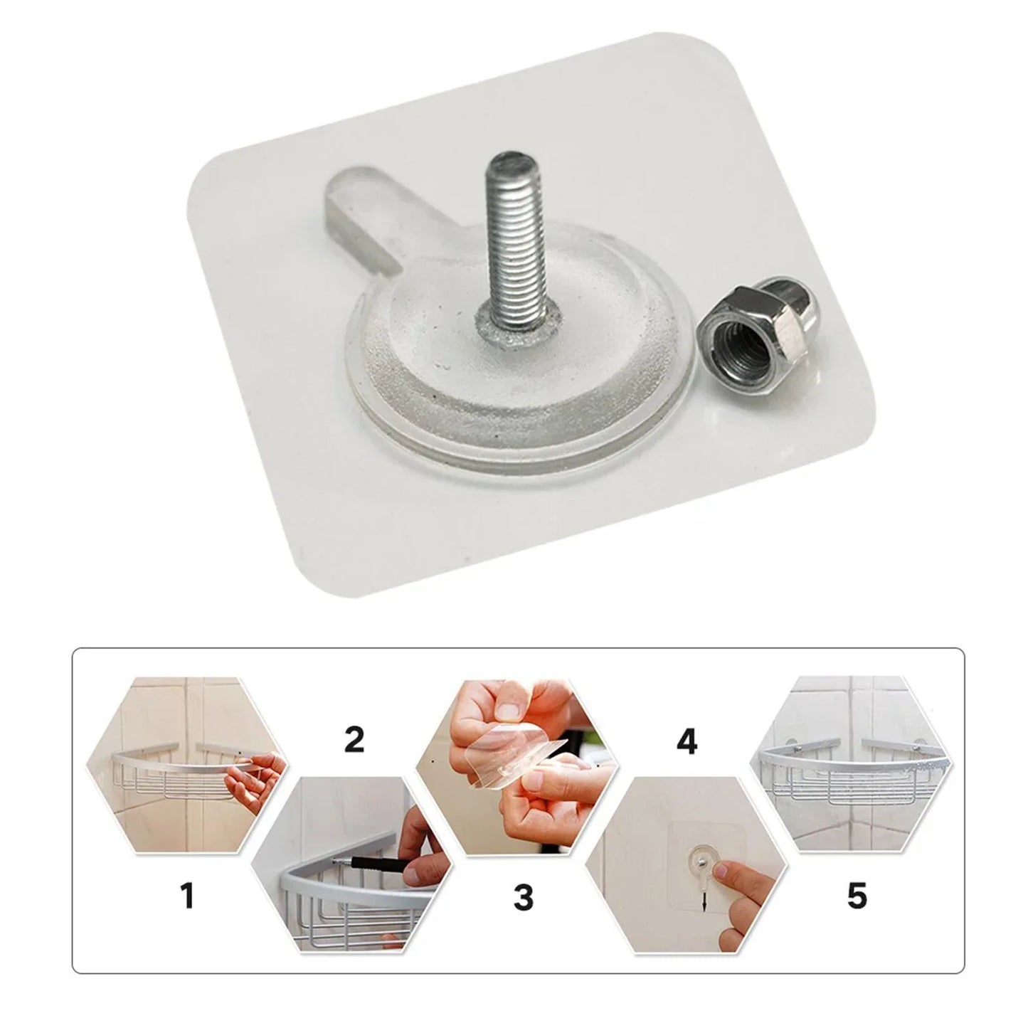 9017 Adhesive Screw Wall Hook Used In All Kinds Of Places Including Household And Offices For Hanging And Holding Stuffs Etc. - Zidbik