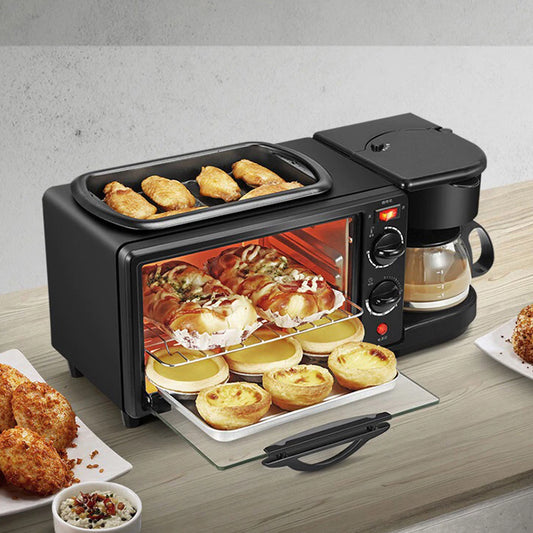 2788 3 In 1 Breakfast Maker Portable Toaster Oven Grill Pan Coffee Maker Full Breakfast Ready At One Go - Zidbik