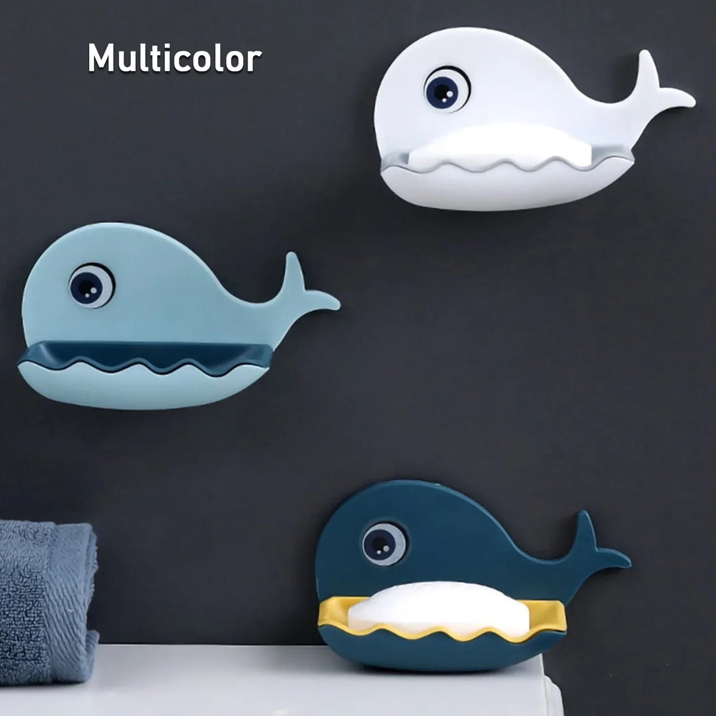 4044 Fish Shape Double Layer Adhesive Waterproof Wall Mounted Soap Bar Holder Stand Rack For Bathroom Shower Wall Kitchen - Zidbik