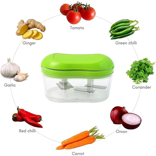Manual Hand Push Garlic Cutter Vegetable Chopper (1 Pc) - Zidbik
