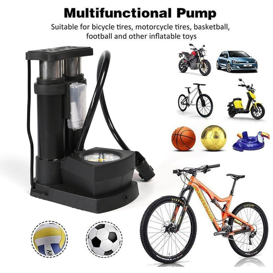 0533 Portable Mini Bike Pumpcycle Pump Foot Activated With Gauge Floor Bicycle Pump Cycle Pump - Zidbik
