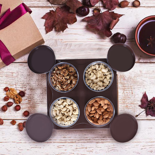 5550 Airtight Plastic 4 Pc Storage Container Set With Tray Dry Fruit Plastic Storage Container Tray Set With Lid Serving Tray For Kitchen - Zidbik