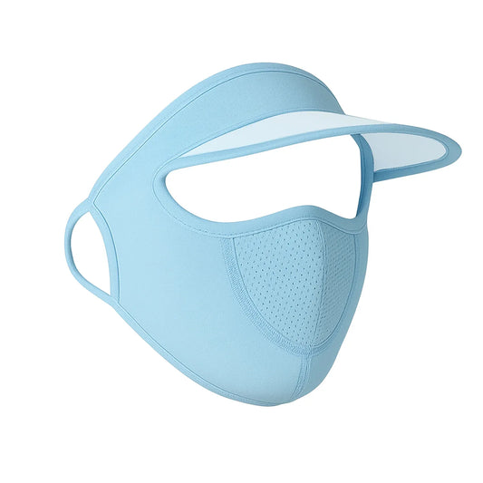 Womens Full Face Uv Protection Cap With Built-in Mask And Wide Brim Visor Breathable (1 Pc) - Zidbik