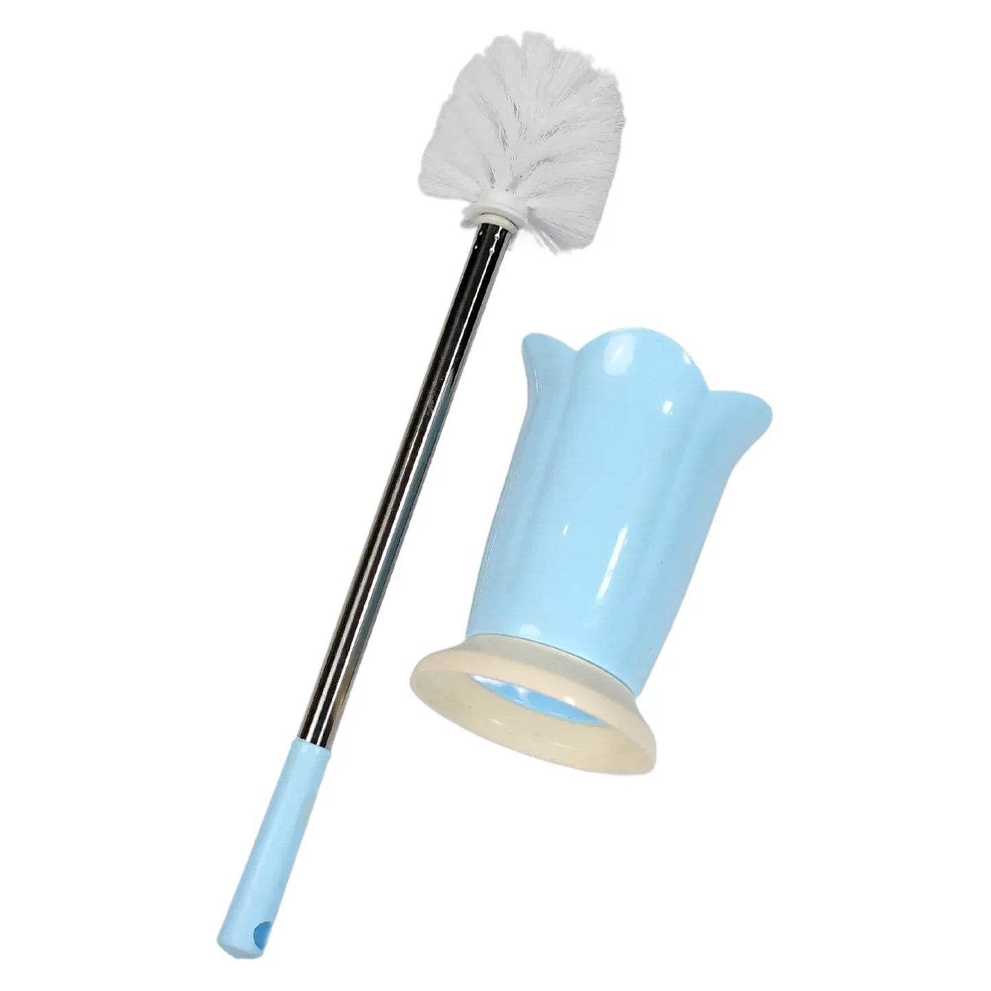 4673 Premium Toilet Plastic Brush With Holder Stand Western And Indian Toilet Bathroom Cleaning - Zidbik