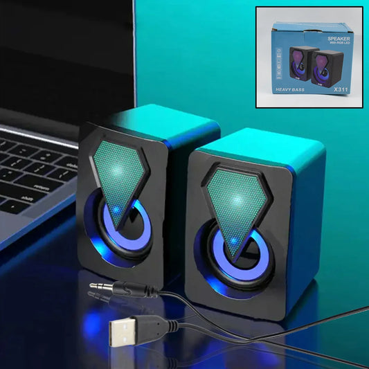 Rgb Desktop Speakers Plug And Play Usb Powered Speaker (2 Pc Set) - Zidbik