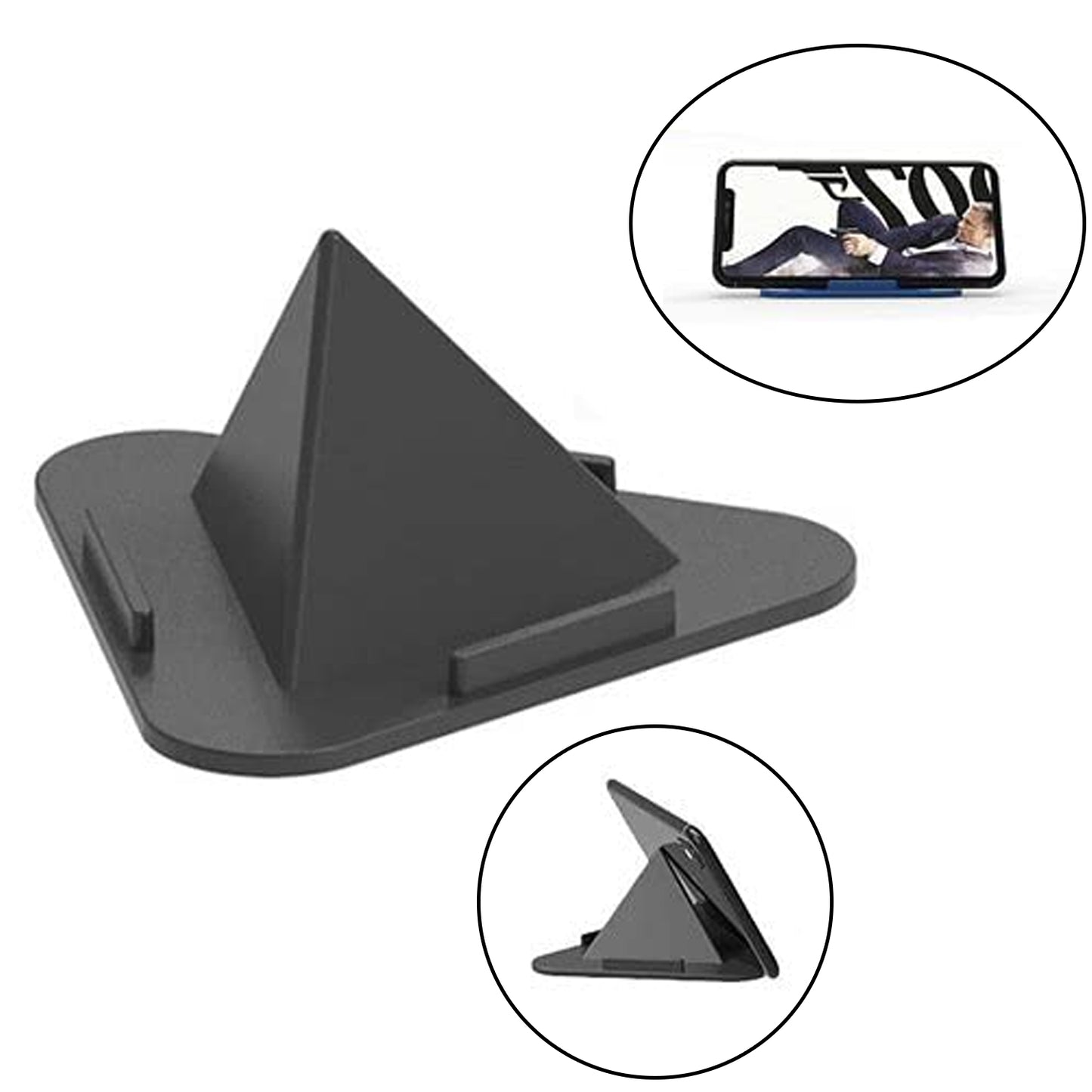 Pyramid Black Mobile Stand With 3 Different Inclined Angles