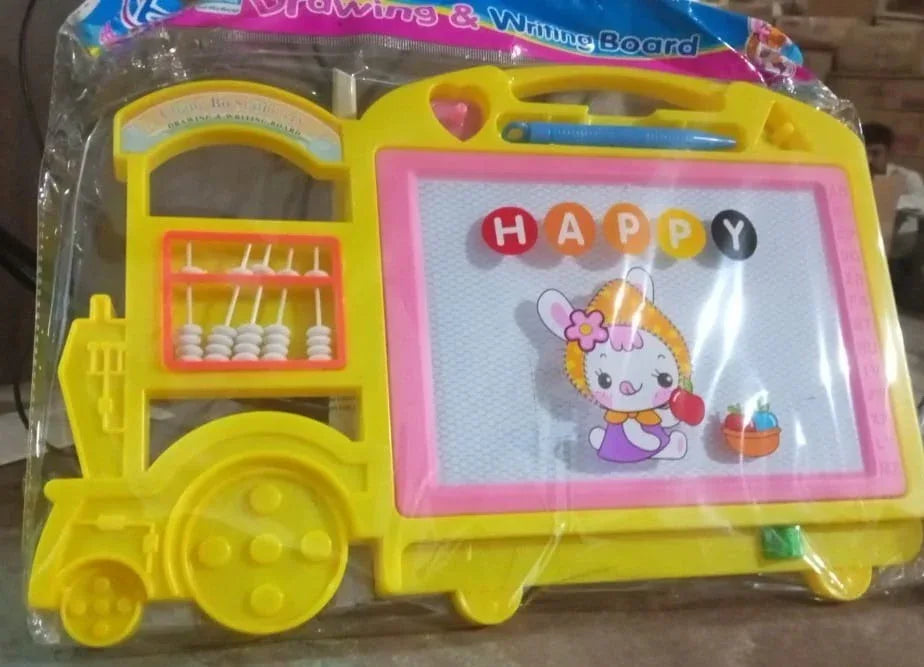 Bus Shape Drawing Writing Slate Board For Kids (1 Pc 32 21 Cm) - Zidbik