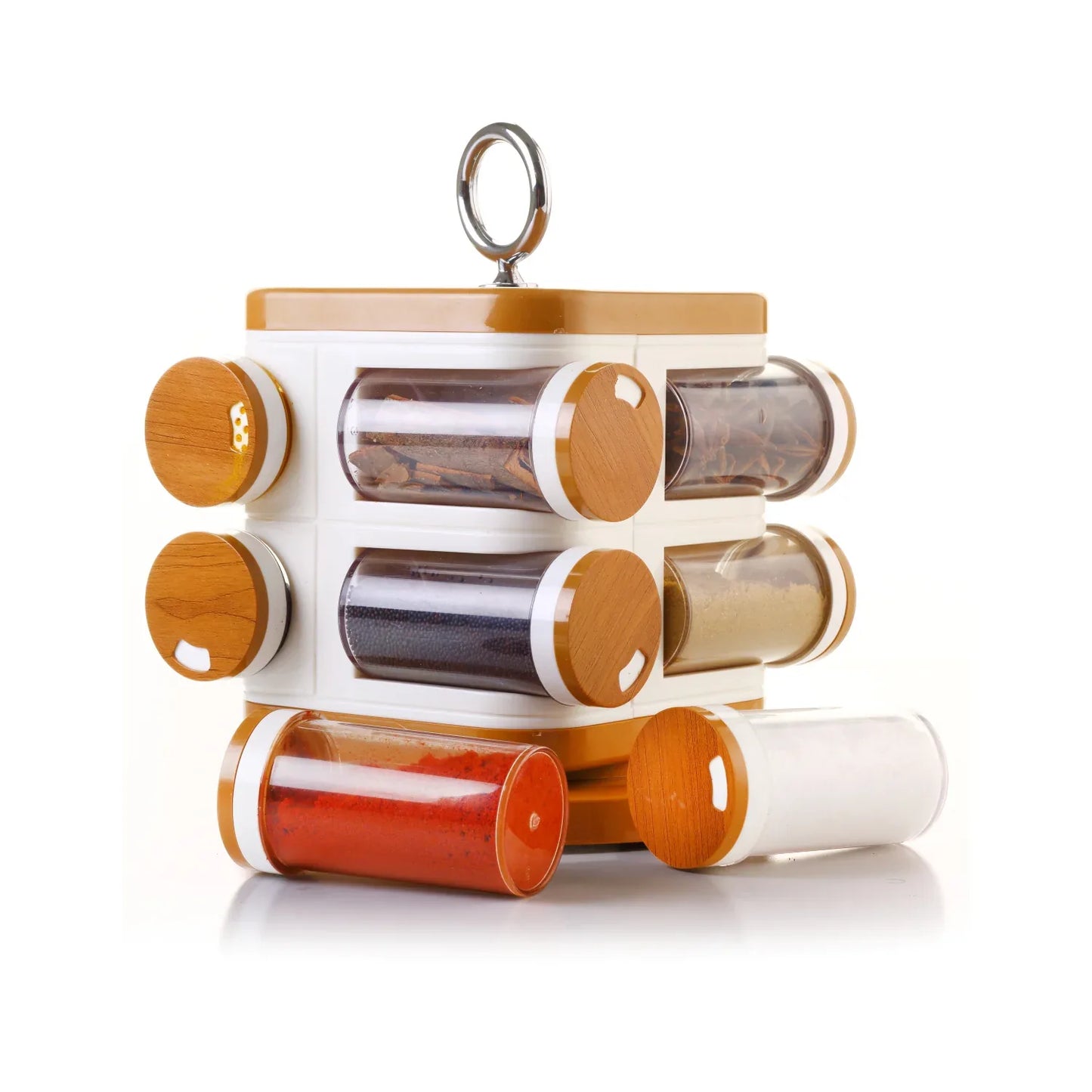 8117 Ganesh Storewell Plastic Spice Rack - Set Of 8 - Zidbik