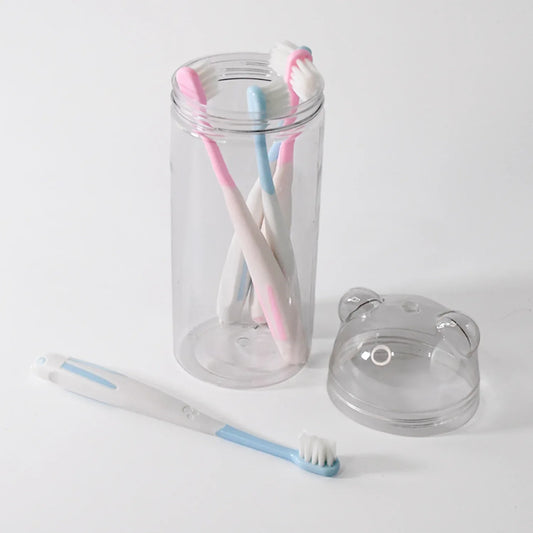Multipurpose Travel-friendly Toothbrush Holder With 4 Soft Bristle Toothbrushes - Zidbik