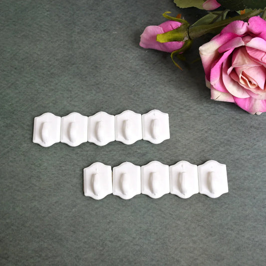 Small Adhesive Hooks For Wall Hanging Adhesive Hooks (10 Pcs Set) - Zidbik