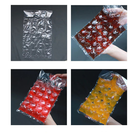 2905 Disposable Ice Cube Bags Stackable Easy Release Ice Cube Mold Trays Self-seal Freezing Makercold Ice Pack Cooler Bag For Cocktail Food Wine - Zidbik