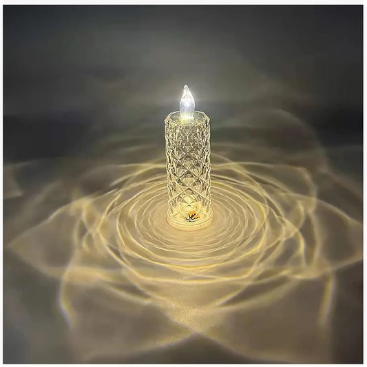 8439 Rose Candles Led Flameless And Smokeless Decorative Acrylic Transparent Candles Led Tea Light Candle Perfect For Gifting Home Diwali Christmas Crystal Candle Lights (1 Pc) (Moq - 12 Pc ) - Zidbik