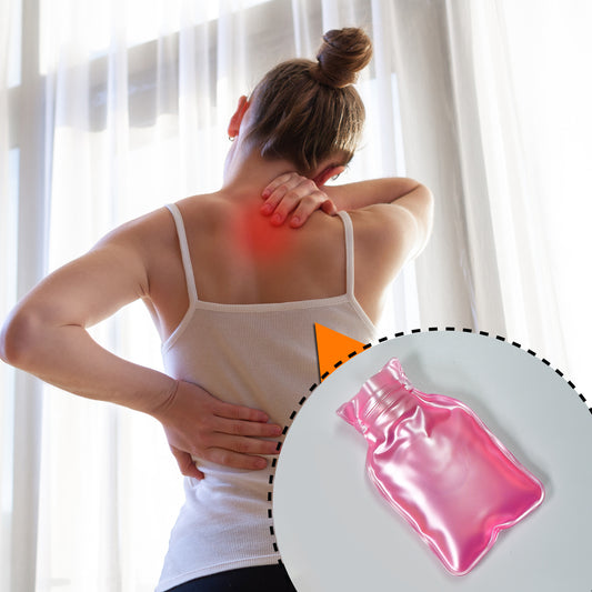 6533 Simple Pink Small Hot Water Bag With Cover For Pain Relief Neck Shoulder Pain And Hand Feet Warmer Menstrual Cramps. - Zidbik