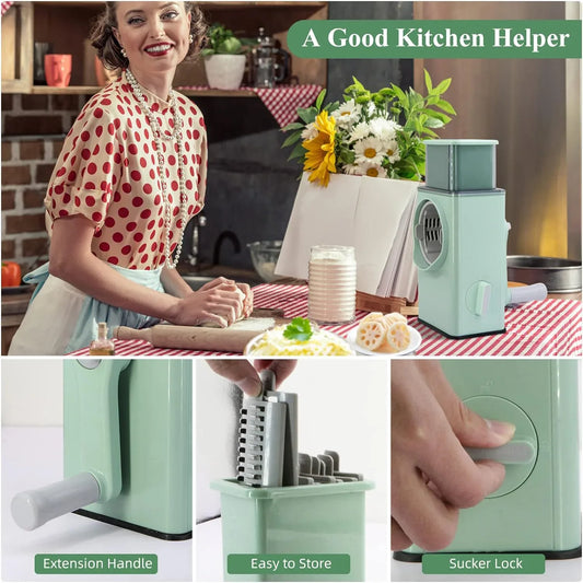 5775 Stainless Steel Vegetable Chopper Veg Chopper And Dicer With 6 Blades Brush Kitchen Multifunctional Mandoline Vegetable Slicer For Veggies Onion Garlic Potatoes Fruits Cookie Oreo Vegetable Cutter Stable Suction Base For Home Kitchen - Zidbik