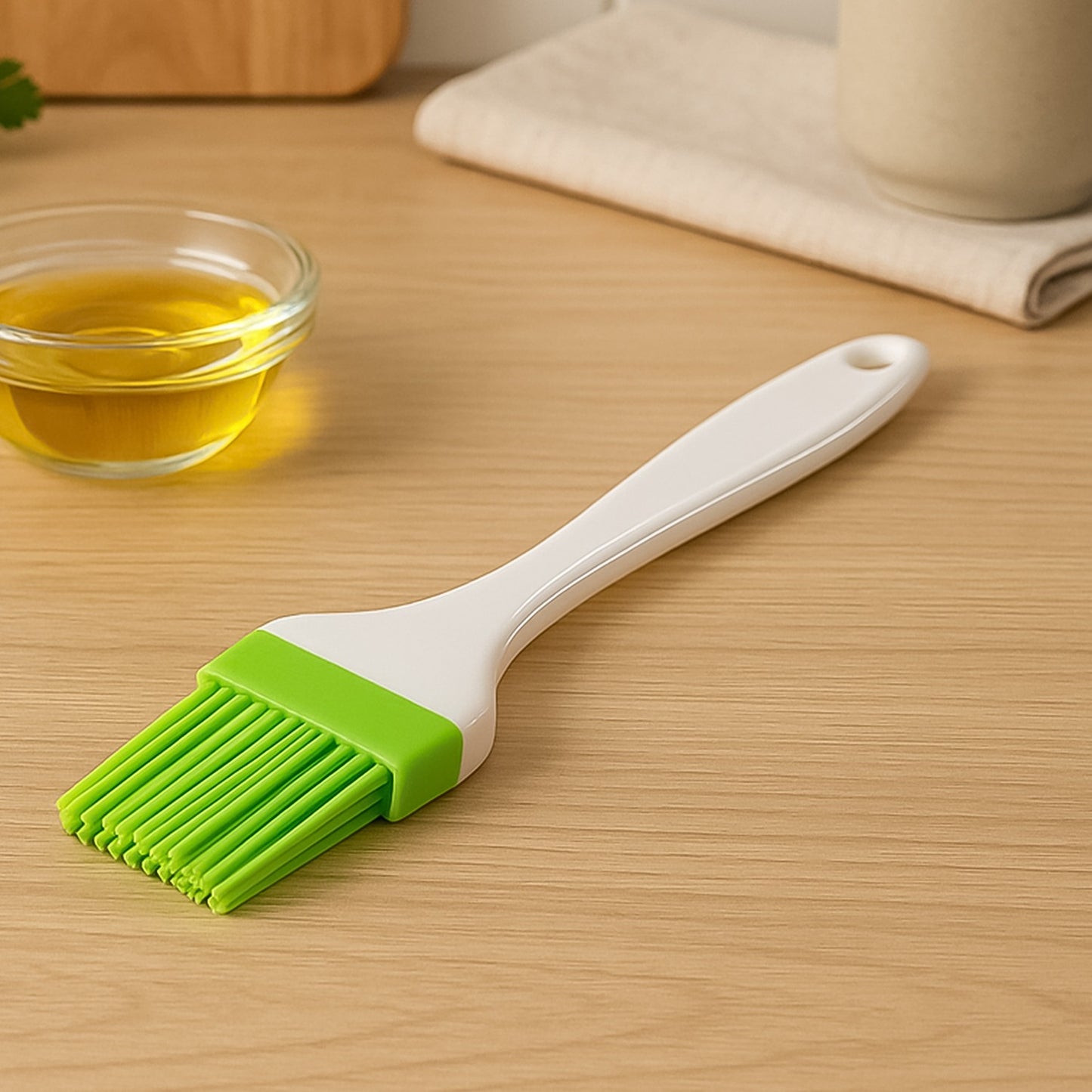 Silicone Kitchen Oil Spatula Brush With Handle Pastry Cake Brush (17 Cm 1 Pc) - Zidbik