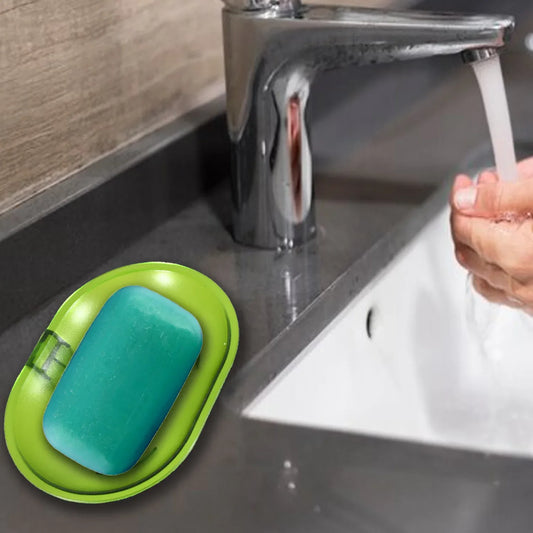 17515 Plastic Soap Dish Holder For Bathroom Shower Wall Mounted Self Adhesive Soap Holder Saver Tray-plastic Sponge Holder For Kitchen Storage Rack Soap Box Bathroom - Zidbik