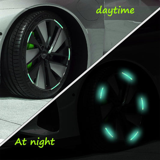 Car Wheel Hub Reflective Car Stickers Night Warning Stickers (20 Pcs Set Multicolored) - Zidbik