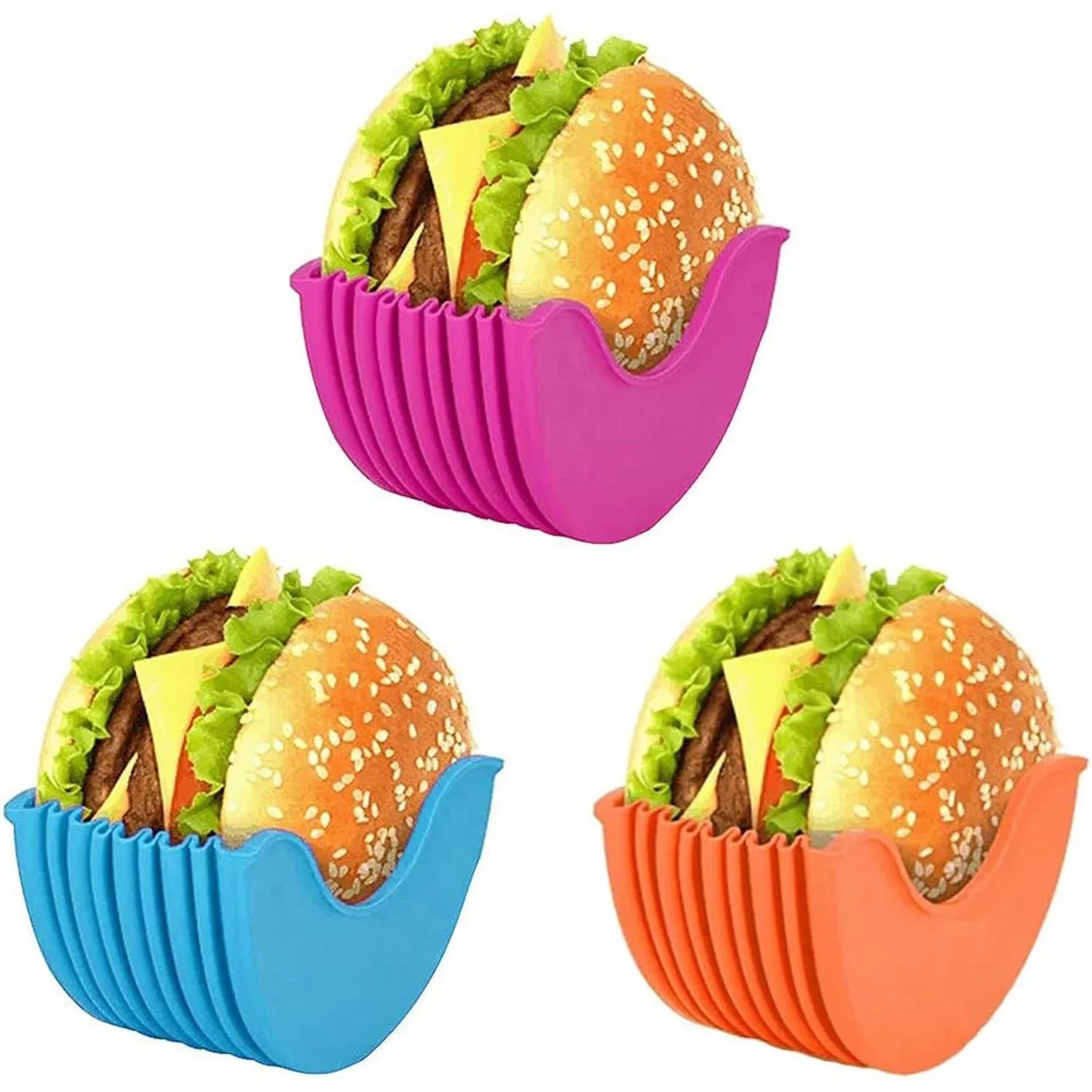 Silicone Burger Holder Snack Holder Reusable Burger Holder - Zidbik
