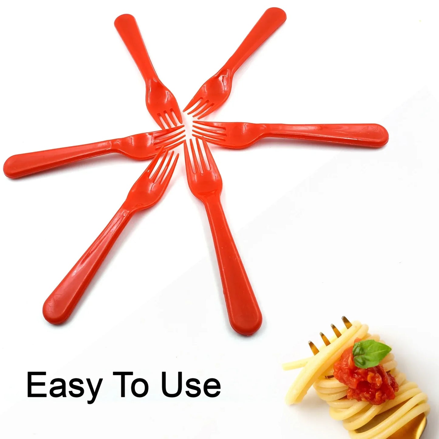 5968 Plastic Fork Spoon Fork Spoon Set Fruit Fork Spoon Set Baby Fork Spoonvegetable Fork Spoon Plastic Salad Spoon Dessert Spoon (6pc Set) - Zidbik