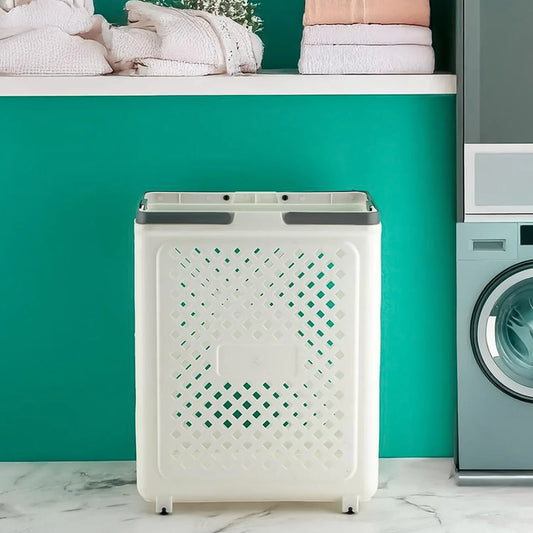 Large Foldable Laundry Basket With Wheels - Zidbik