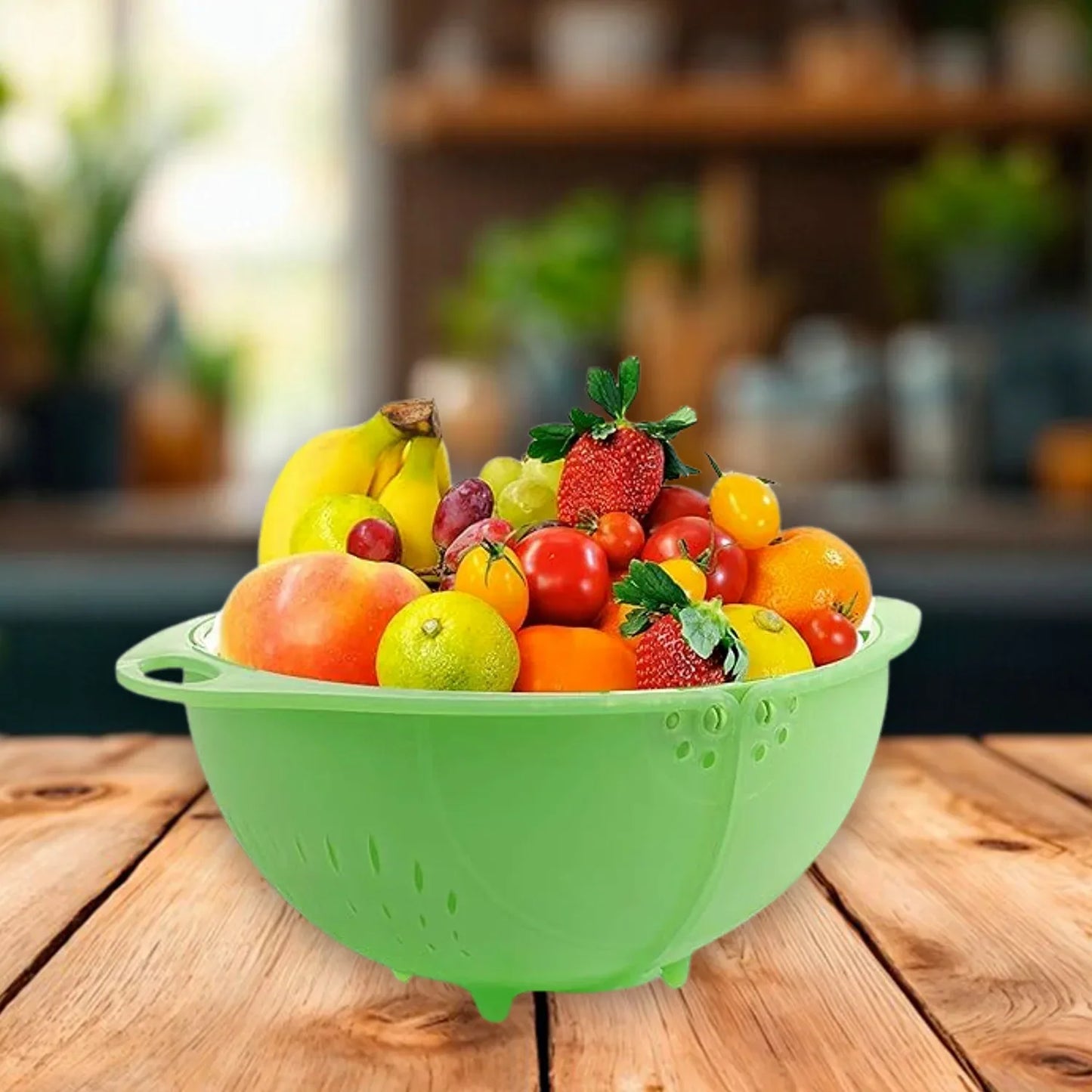 Apex Smart Basket 3in1 Multiuse Fruit And Vegetable Bowl (1 Pc Mix Color) - Zidbik