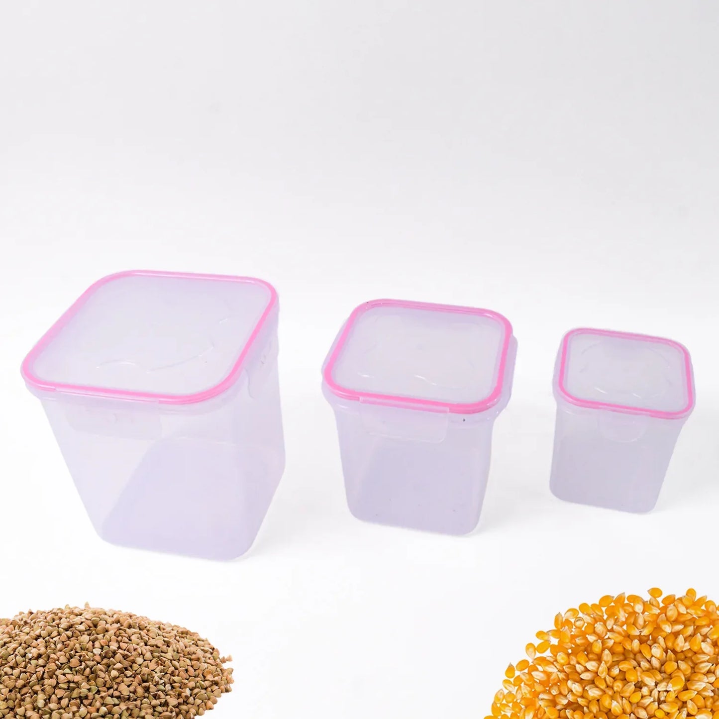 Kitchen Storage Container Set Of 3 Pcs (250 500 1000 Ml) - Zidbik